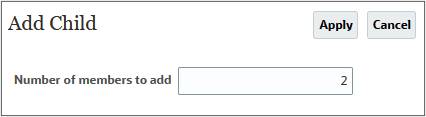 Specifying the number of children to add